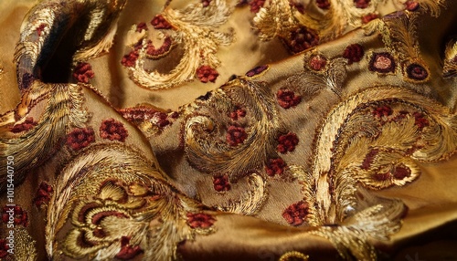 Close up of gold fabric