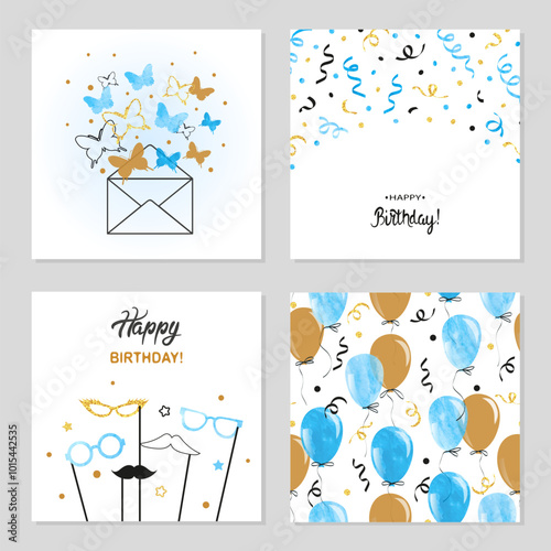 Happy Birthday cards set in...