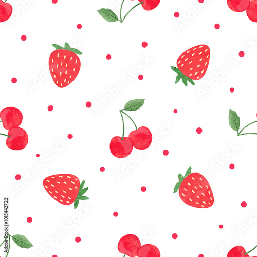 Seamless strawberry and che...