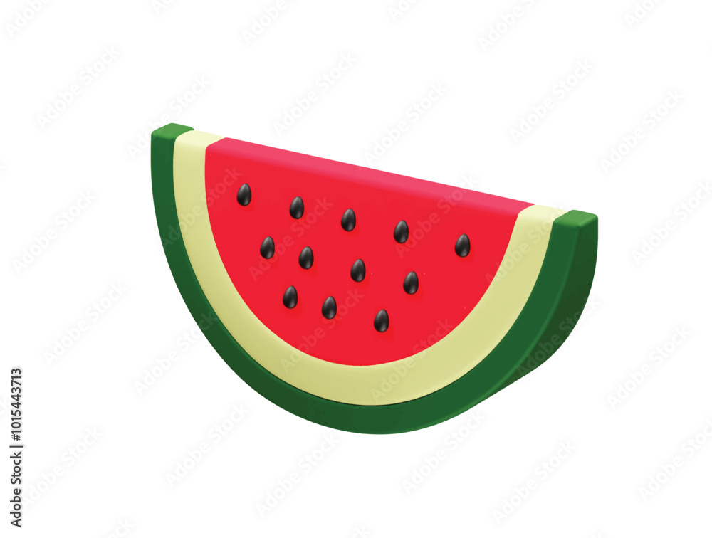 Watermelon 3d Icon Illustration rendering Watermelon 3d Icon Illustration rendering