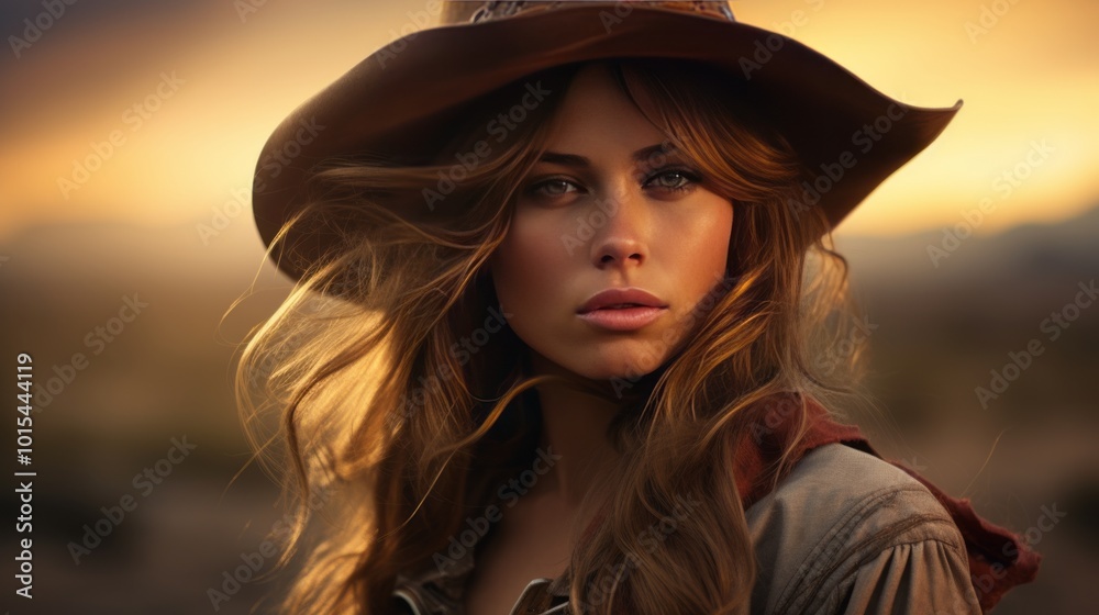 Cowgirl in Wild West Style