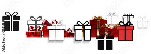 christmas gift boxes flat-s...