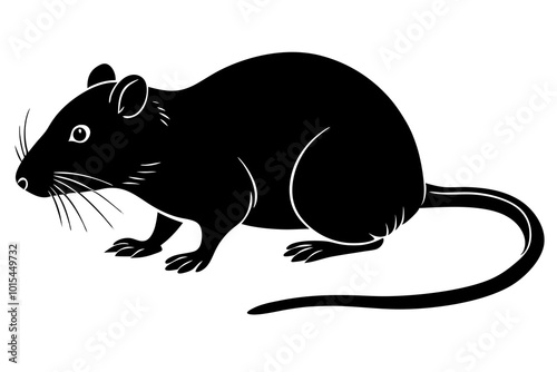 Cute Rat silhouette minimalistic vector art illustration photo