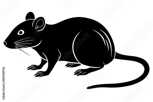 Cute Rat silhouette minimalistic vector art illustration photo