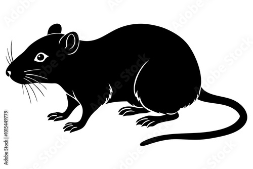 Cute Rat silhouette minimalistic vector art illustration