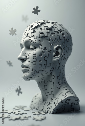 Mann mit Puzzle-Kopf photo
