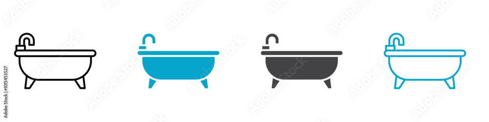 bath tub icon set vector art bath tub icon set vector art