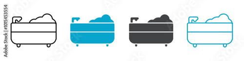 bathtub icon set vector art