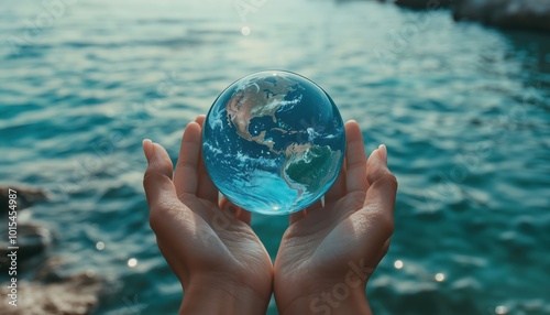 Celebrating Water Day And World Oceans Day: Promoting Environmental Conservation And Sustainable Living To Protect Planet Earth'S Ecology. photo
