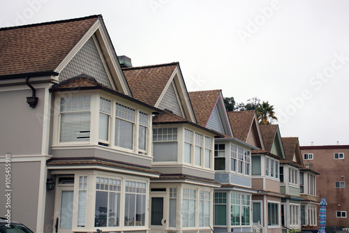 Beautiful American House in Capitola California. Photo taken in foggy weather