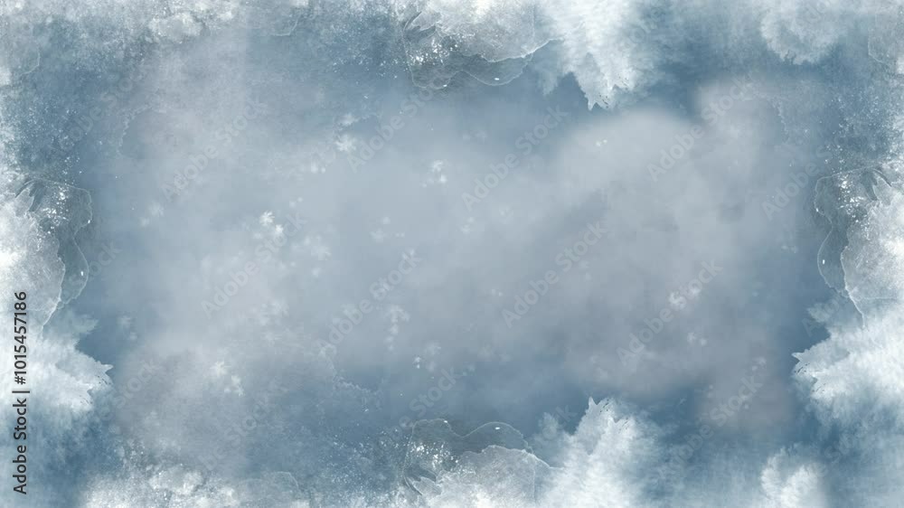 Abstract hand painted watercolor animated background with snowflakes snowy weather snowfall winter nature, Christmas screensaver, New Year Design Abstract hand painted watercolor animated background with snowflakes snowy weather snowfall winter nature, Christmas screensaver, New Year Design