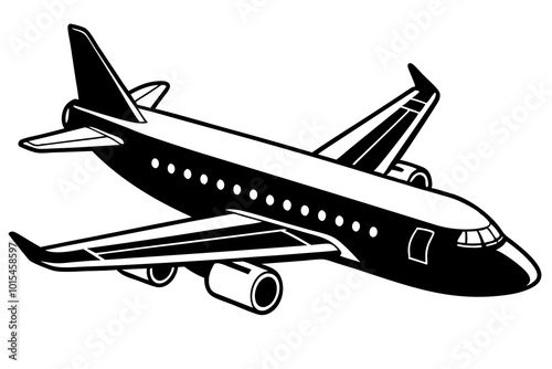 Cute Plane silhouette minimalistic vector art illustration photo