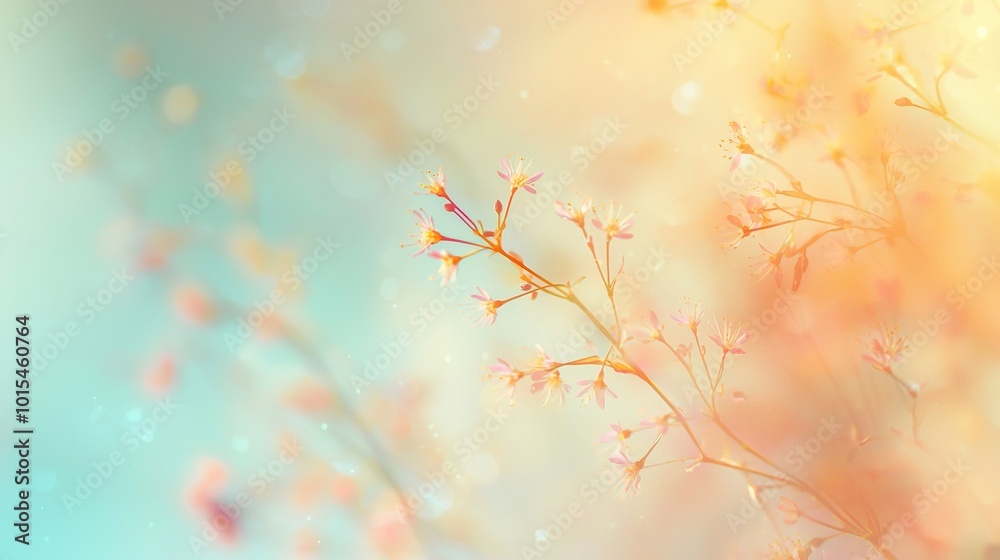 A close-up of a flower on a branch against a blue sky and blurred background A close-up of a flower on a branch against a blue sky and blurred background