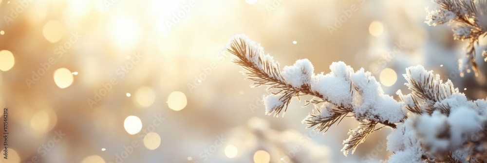 Calm minimalism background of winter with snow covering tree branch. Calm minimalism background of winter with snow covering tree branch.