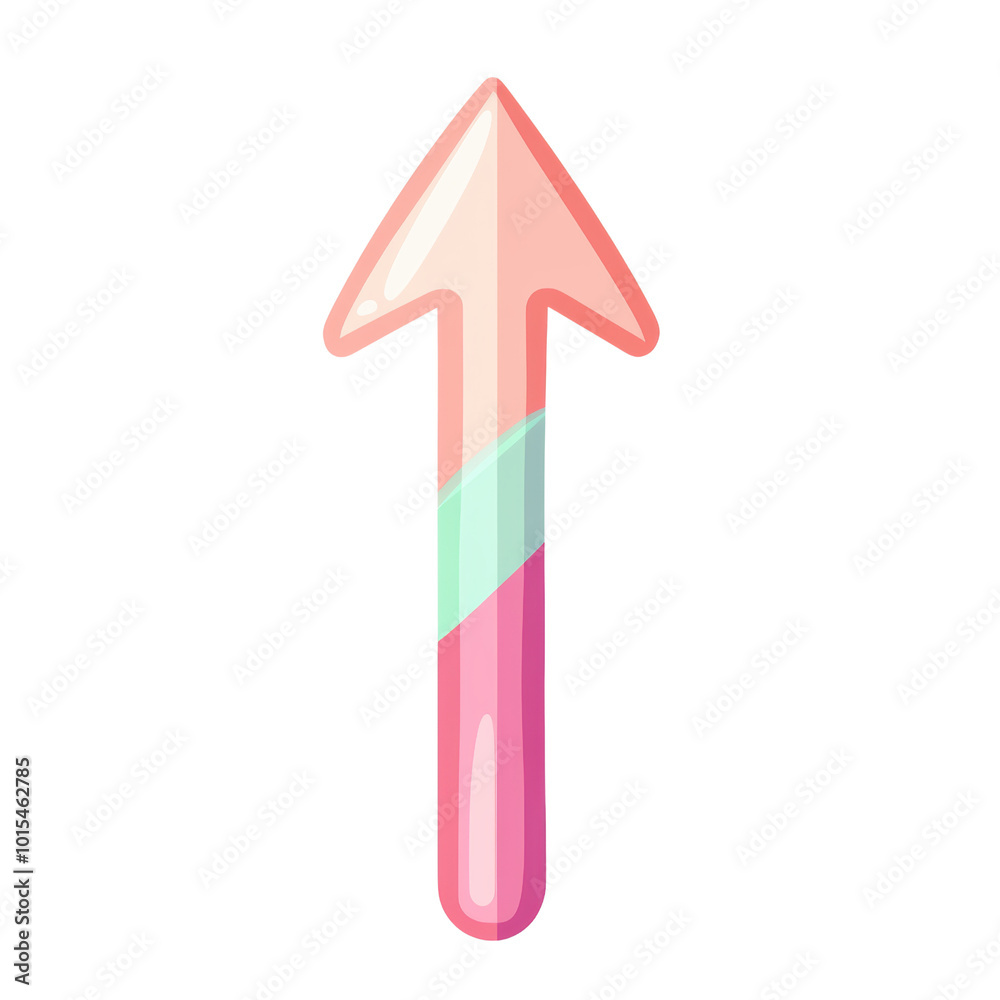 Stylish arrow icon with pastel color scheme, isolated on a white background, transparent background. Stylish arrow icon with pastel color scheme, isolated on a white background, transparent background.