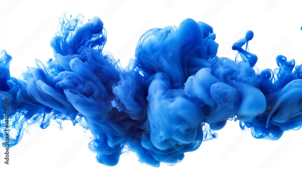 Abstract Blue White Modern Artistic Background, Texture for Design and Text. Blue and White Ink in Water Isolated on White Background Abstract Blue White Modern Artistic Background, Texture for Design and Text. Blue and White Ink in Water Isolated on White Background