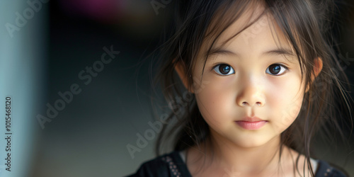 Captivating Portrait of a Young Girl with Expressive Eyes and Natural Beauty