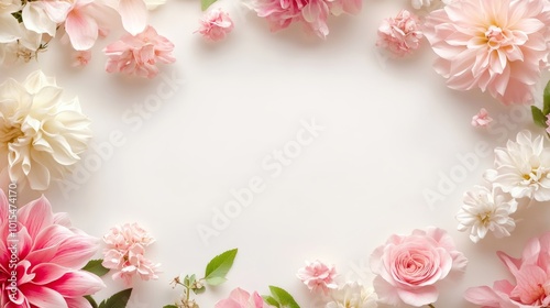 Wallpaper Mural Vibrant Floral Border Frame Background for Creative Projects Celebrations and Invitations Showcasing Nature's Beauty and Elegance in Design Torontodigital.ca