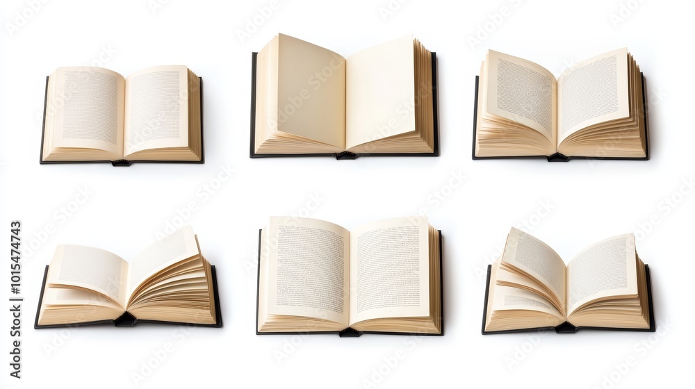 Artistic Arrangement of Open and Closed Square Hardcover Books on White Background for Literature Education and Reading Aesthetic Exploration Artistic Arrangement of Open and Closed Square Hardcover Books on White Background for Literature Education and Reading Aesthetic Exploration