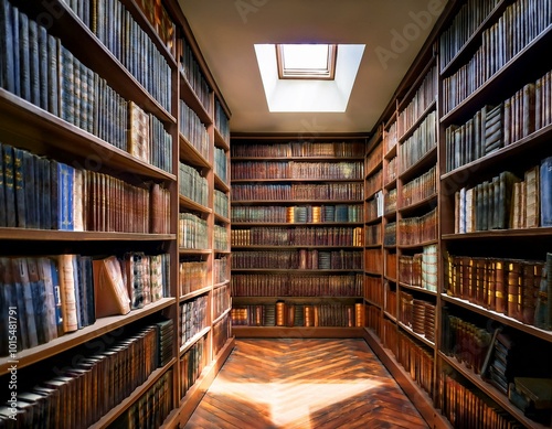 library with many books neatly on the shelf