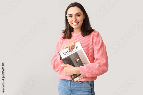 Beautiful woman with interi...