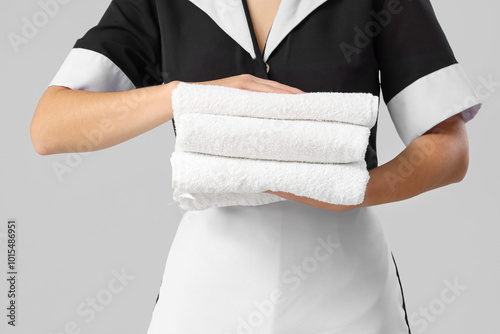 Hotel housekeeping staff me...
