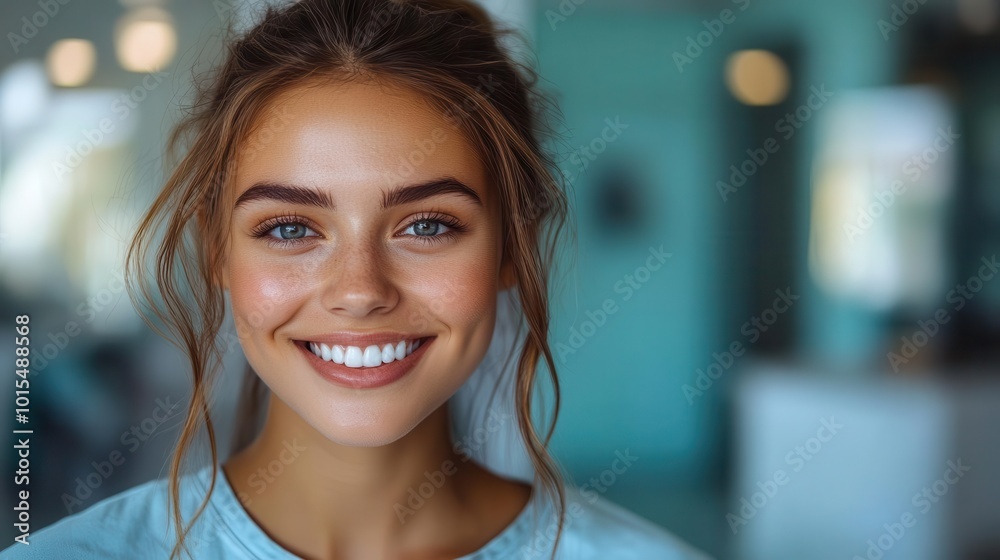 joyfully content young woman showcasing her radiant smile and giving a thumbsup gesture warmly illuminated in a chic dental clinic highlighting the satisfaction after a successful treatment joyfully content young woman showcasing her radiant smile and giving a thumbsup gesture warmly illuminated in a chic dental clinic highlighting the satisfaction after a successful treatment