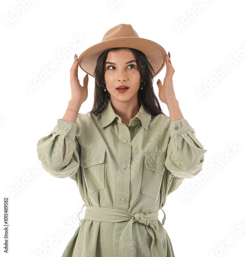 Beautiful young woman in st...