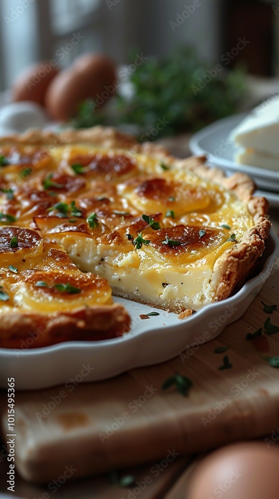 Golden Crust Quiche with Thyme: A Savory Delight