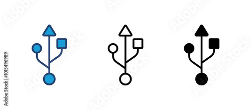 Usb icon vector. Flash disk icon vector