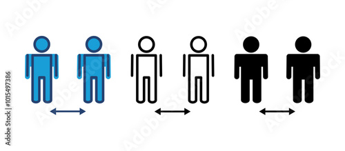Social distance icon vector. social distancing icon. self quarantine sign