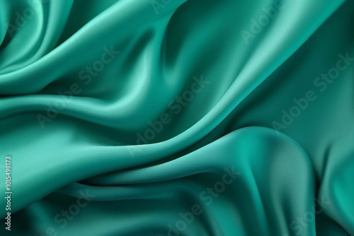 Processed collage of emerald green silk surface texture. Background for banner, backdrop