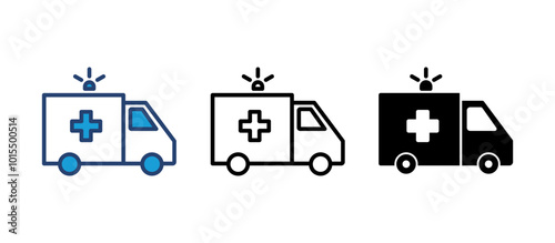 Ambulance icon vector. ambulance truck icon vector. ambulance car