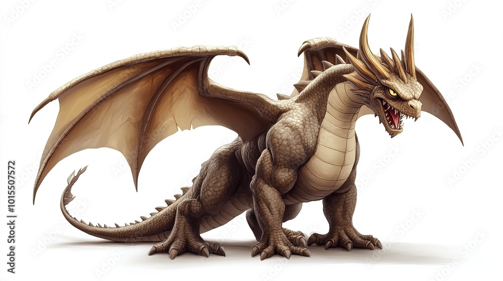 Naklejka premium large muscles dragon flexing it strong