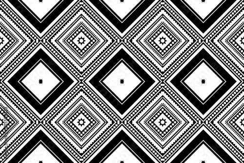 Geometric ethnic oriental seamless pattern traditional Design for background,carpet,wallpaper.clothing,wrapping,Batik fabric,Vector illustration.embroidery style - Sadu, sadou, sadow or sado