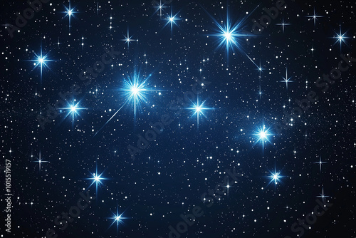  Night sky with sparkling stars on black background, peaceful starlit sky with cosmic view