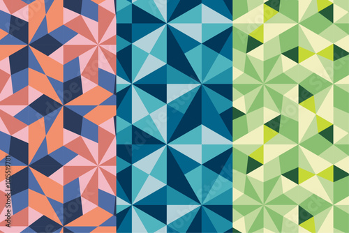 Triangular symmetry patterns set