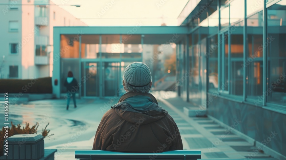An elderly man sits alone outside a hospital, contemplating his finances. The harsh reality of healthcare costs weighs heavily on his mind. An elderly man sits alone outside a hospital, contemplating his finances. The harsh reality of healthcare costs weighs heavily on his mind.