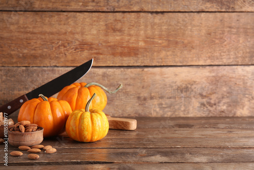 Autumn harvest pumpkins and...