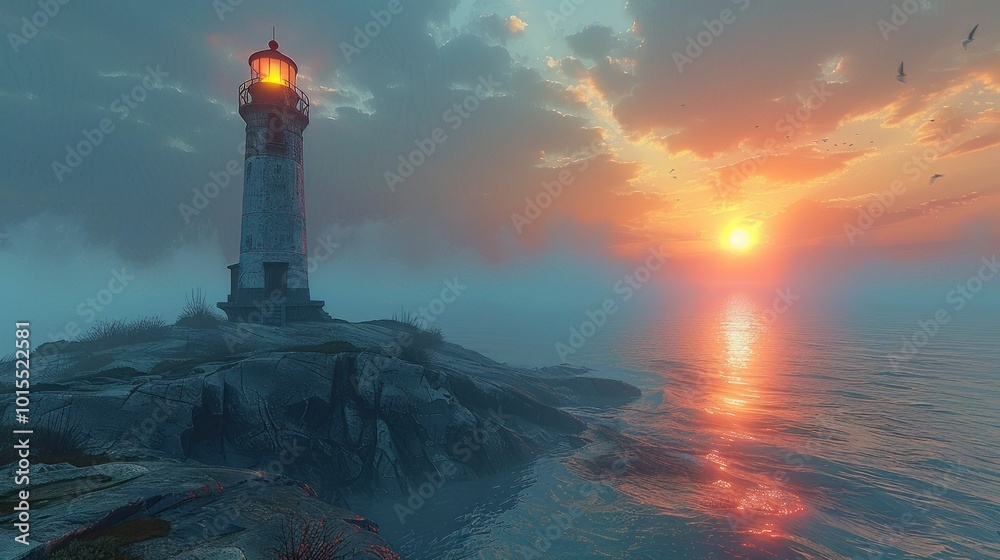 Fototapeta premium Lighthouse at Sunset