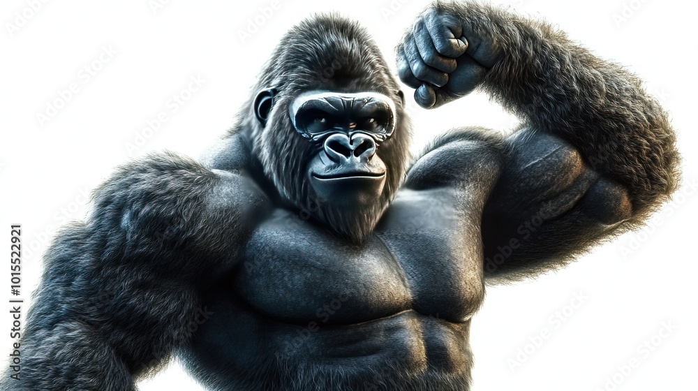 Fototapeta premium big buff gorilla with well defined muscles
