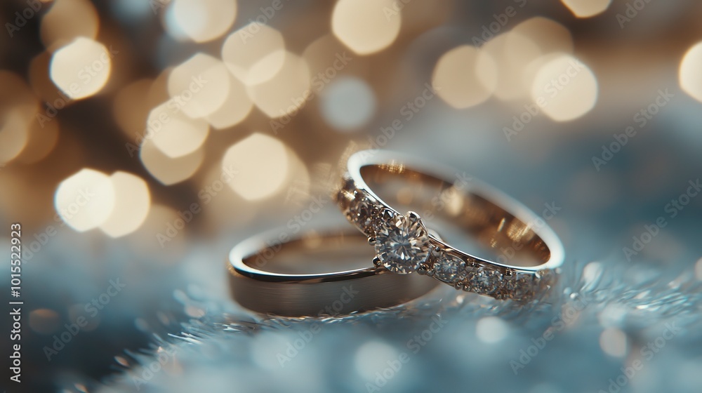 Wedding rings bokeh. Wedding rings bokeh.