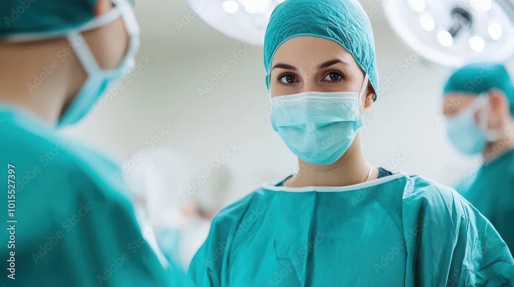 Surgeon performing an operation in a hospital Surgeon performing an operation in a hospital