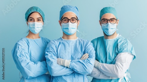 Surgeon and medical team in operating room