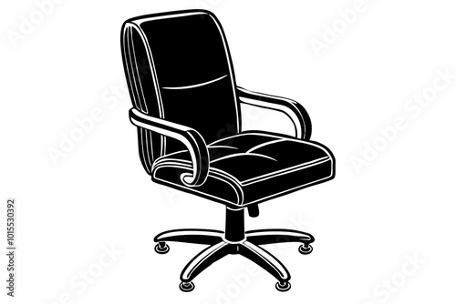 office chair silhouette minimalistic vector art illustration