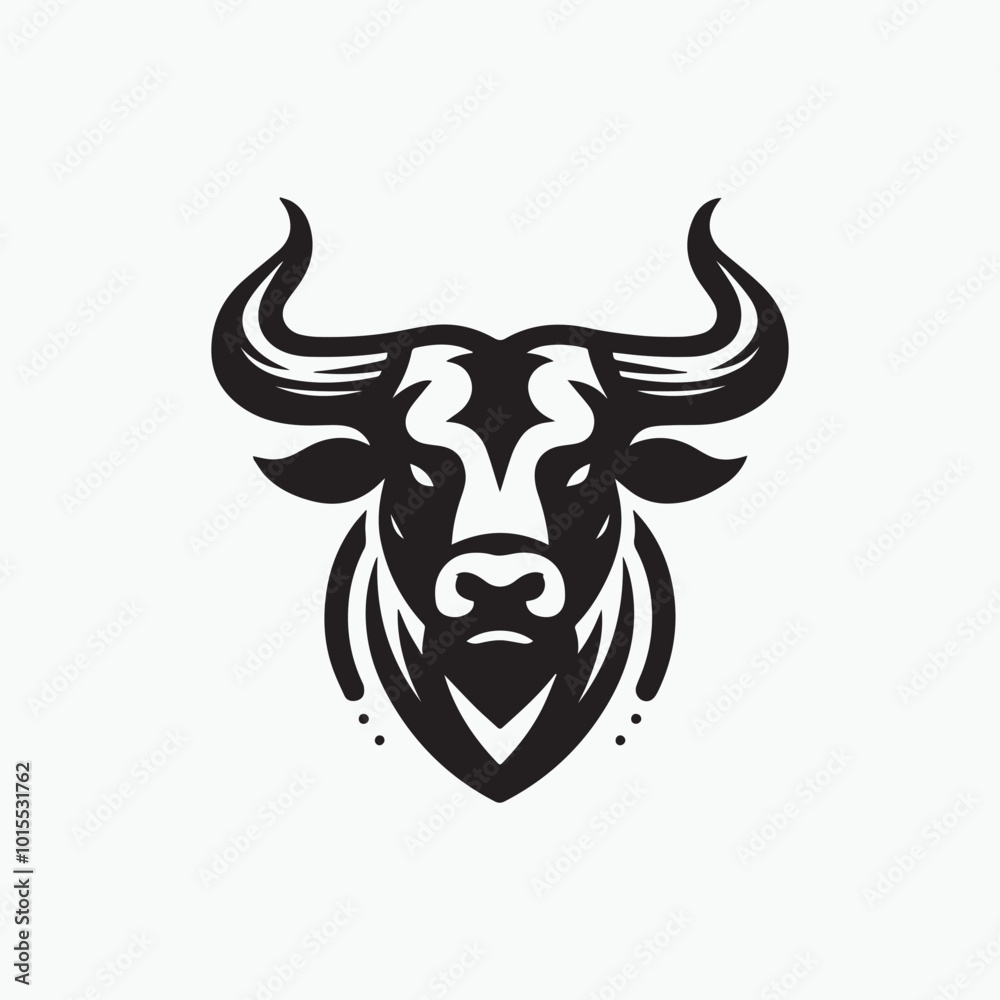Print bulls head vector illustration silhouette Print bulls head vector illustration silhouette