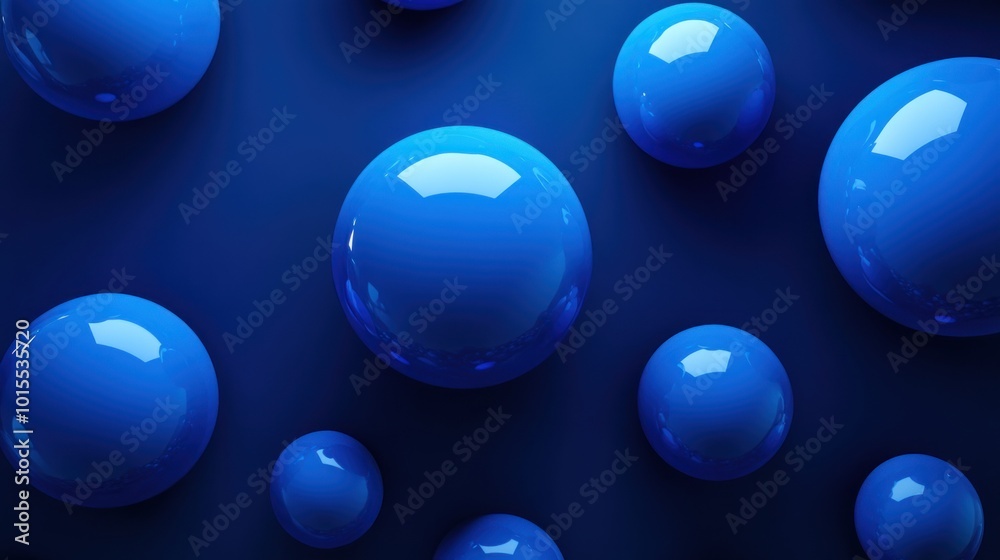 Abstract Blue Spheres on a Dark Background Abstract Blue Spheres on a Dark Background