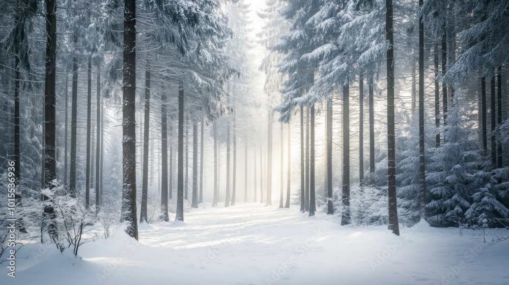 Snow-covered pine trees sparkle in the winter sun, creating a breathtaking winter wonderland. Snow-covered pine trees sparkle in the winter sun, creating a breathtaking winter wonderland.