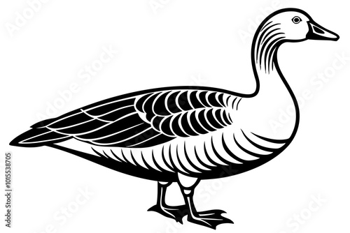 snow goose silhouette minimalistic vector art illustration photo