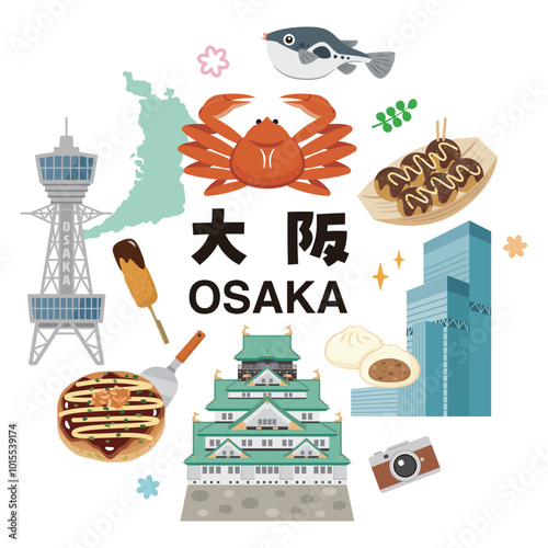 大阪のイラストセット